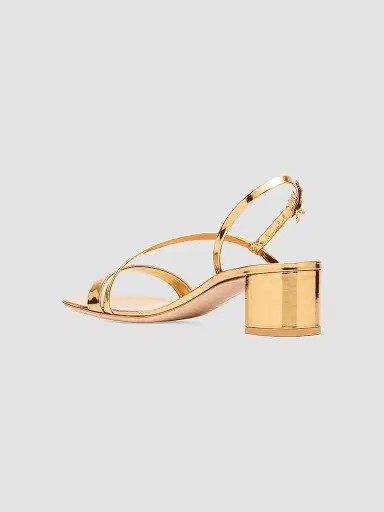 Gianvito Rossi Women's Betsey 45MM Metallic Leather Sandals | Thumbnail 3