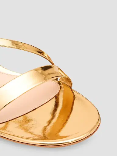 Gianvito Rossi Women's Betsey 45MM Metallic Leather Sandals | Thumbnail 5