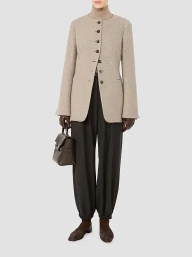 Max Mara Women's Cashmere Crewneck Jacket - Sand - Size 14 | Thumbnail 2 Max Mara Women's Cashmere Crewneck Jacket - Sand - Size 14 | Thumbnail 2