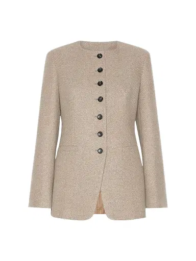 Max Mara Women's Cashmere Crewneck Jacket - Sand - Size 14 | Thumbnail 1 Max Mara Women's Cashmere Crewneck Jacket - Sand - Size 14 | Thumbnail 1