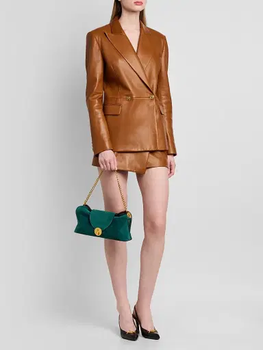 Versace Women's Medusa Suede Clutch | Thumbnail 2 Versace Women's Medusa Suede Clutch | Thumbnail 2