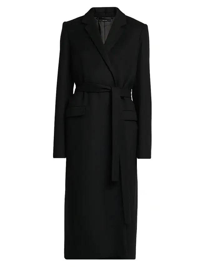 TOM FORD Women's Virgin Wool Wrap Coat - Black
