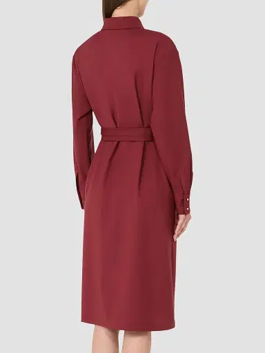 Max Mara Women's Woollen Cloth Shirt Dress - Ruby - Size 14 | Thumbnail 4