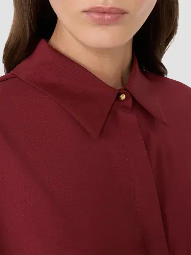 Max Mara Women's Woollen Cloth Shirt Dress - Ruby - Size 14 | Thumbnail 7