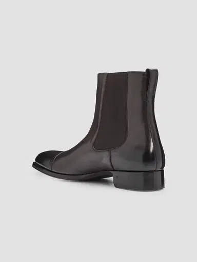 Tom Ford Men's Elkan Burnished Leather Chelsea Boots - Ebony | Thumbnail 2