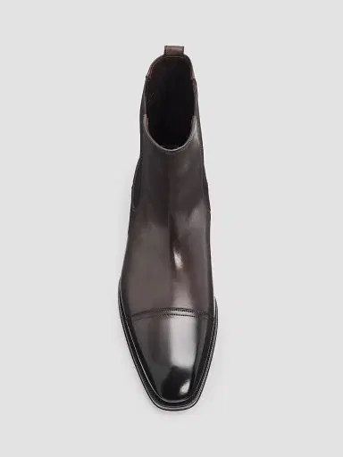 Tom Ford Men's Elkan Burnished Leather Chelsea Boots - Ebony | Thumbnail 3