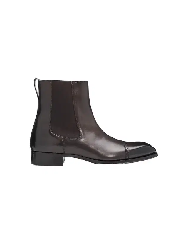 Tom Ford Men's Elkan Burnished Leather Chelsea Boots - Ebony
