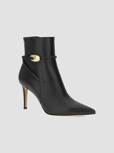 Gianvito Rossi Women's 85MM Nappa Leather Booties - Nero Black - Size 12 | Thumbnail 2