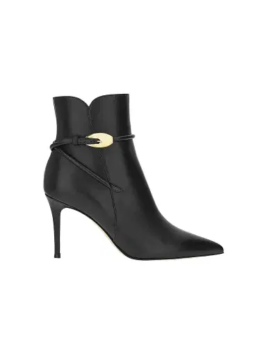 Gianvito Rossi Women's 85MM Nappa Leather Booties - Nero Black - Size 12 | Thumbnail 1