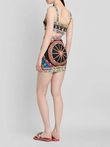 Dolce & Gabbana Women's Geometric Stretch-Cotton Crop Top | Thumbnail 3 Dolce & Gabbana Women's Geometric Stretch-Cotton Crop Top | Thumbnail 3