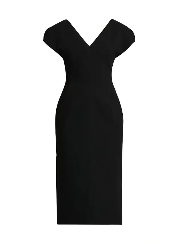 Jil Sander Women's Wool Sable Midi-Dress - Black