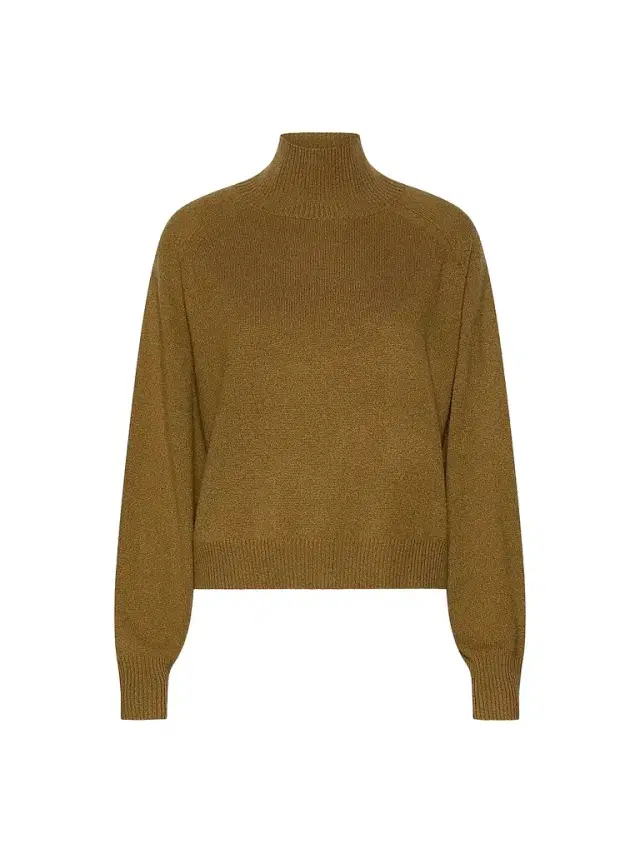 Marella Women's Pure Cashmere Mock Polo Neck Jumper - Oil Green