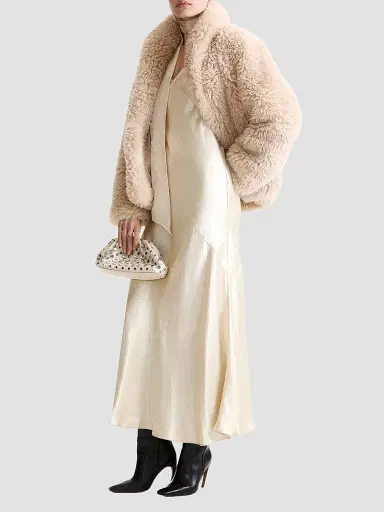 Marella Women's Satin Dress - Wool White - Size 12 | Thumbnail 2