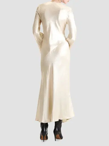 Marella Women's Satin Dress - Wool White - Size 12 | Thumbnail 4