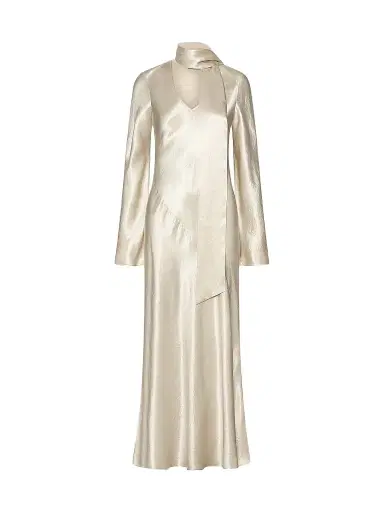 Marella Women's Satin Dress - Wool White - Size 12 | Thumbnail 1