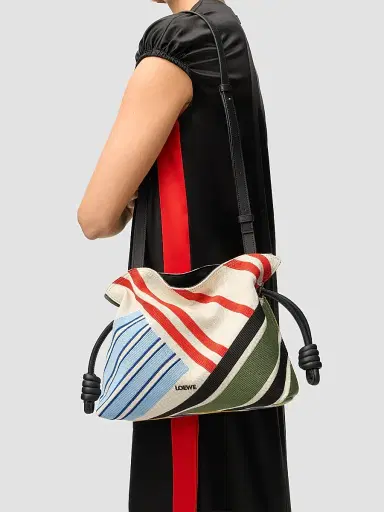 Loewe Women's Flamenco Medium Embroidered Canvas Clutch Bag | Thumbnail 2