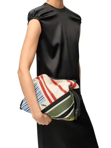 Loewe Women's Flamenco Medium Embroidered Canvas Clutch Bag | Thumbnail 1