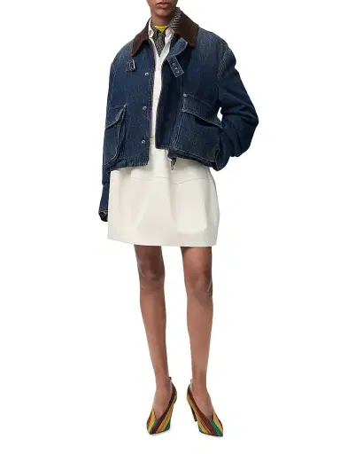 Loewe Women's Cotton Denim Short Parka - Dark Blue - Size 10 | Thumbnail 2