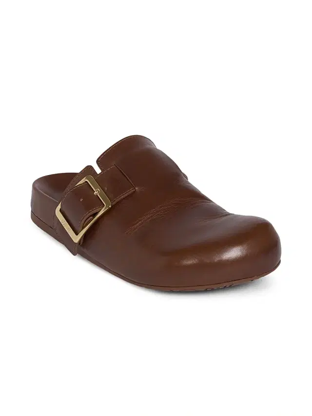 LOEWE Women's Ease Buckle Leather Mules - Rust