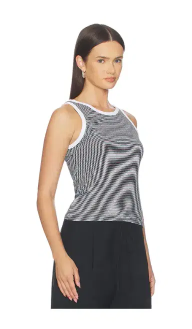 ENZA COSTA Cotton Mini Stripe Tank | Thumbnail 2