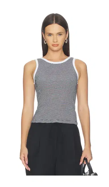 ENZA COSTA Cotton Mini Stripe Tank | Thumbnail 1
