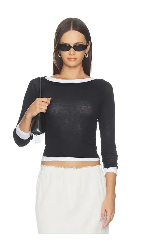 Enza Costa Tissue Jersey Layered Longsleeve