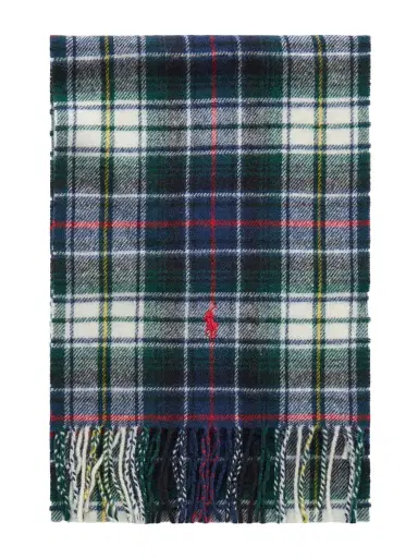 Polo Ralph Lauren Logo-Embroidered Fringed Checked Recycled Wool-Blend Scarf - Men | Thumbnail 1