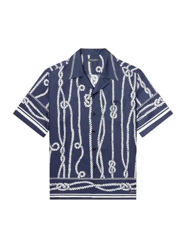 Dolce&Gabbana Marina Camp-Collar Printed Silk-Twill Shirt - Men