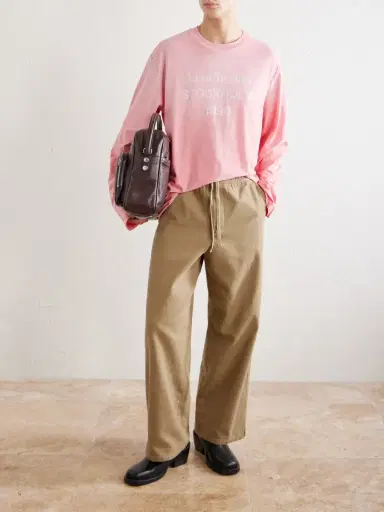 Acne Studios Edden U 1996 Logo-Print Distressed Cotton and Hemp-Blend T-Shirt - Men | Thumbnail 2