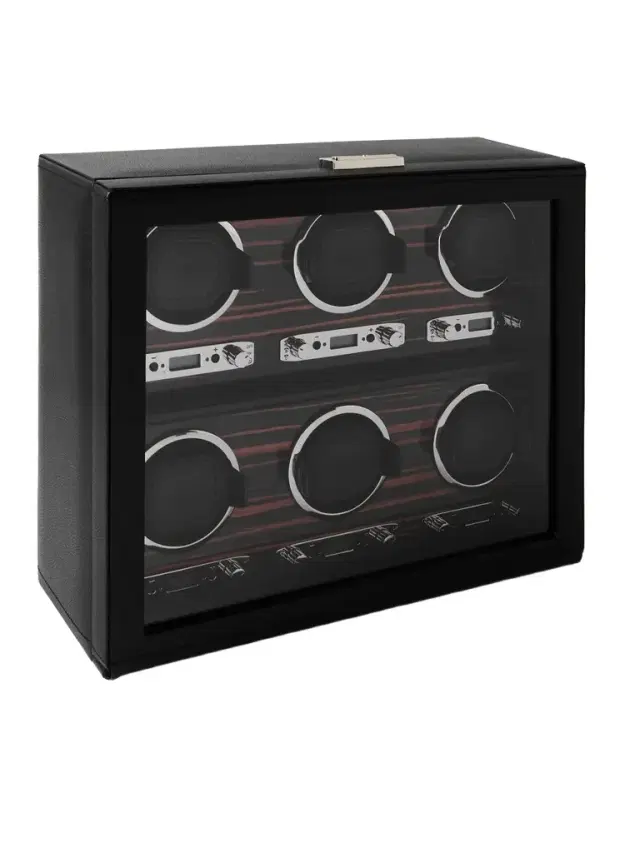 Wolf Roadster Full-Grain Vegan Leather Six-Piece Watch Winder - Men