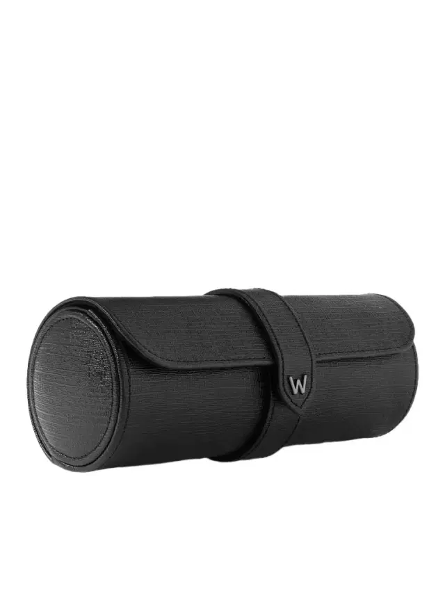 Wolf Cross-Grain Glossed Vegan Leather Watch and Jewellery Roll - Men