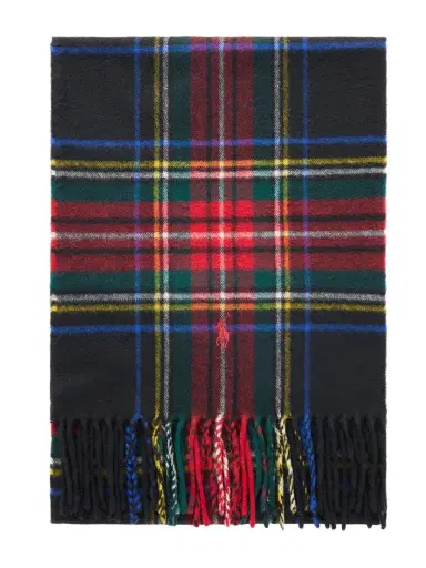 Polo Ralph Lauren Logo-Embroidered Fringed Cashmere-Blend Scarf - Men | Thumbnail 1