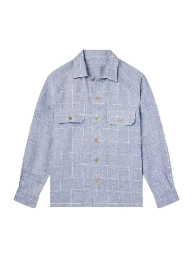 Ralph Lauren Purple Label Clayburn Checked Linen Shirt - Men