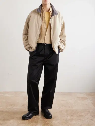 Acne Studios Straight-Leg Pleated Cotton-Satin Trousers - Men | Thumbnail 2 Acne Studios Straight-Leg Pleated Cotton-Satin Trousers - Men | Thumbnail 2