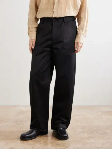 Acne Studios Straight-Leg Pleated Cotton-Satin Trousers - Men | Thumbnail 3 Acne Studios Straight-Leg Pleated Cotton-Satin Trousers - Men | Thumbnail 3