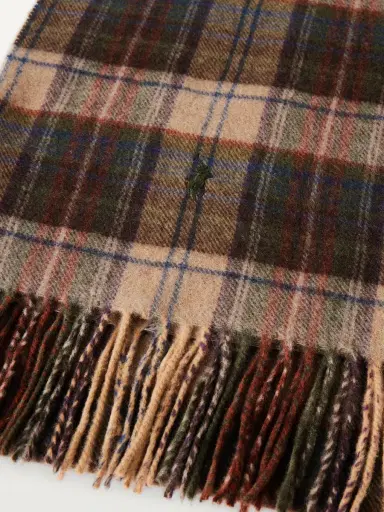 Polo Ralph Lauren Fringed Logo-Embroidered Checked Recycled Cashmere and Wool-Blend Scarf - Men | Thumbnail 4