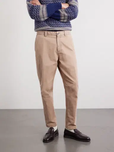 Brunello Cucinelli Straight-Leg Cotton Trousres - Men | Thumbnail 3
