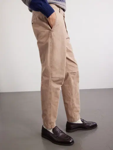 Brunello Cucinelli Straight-Leg Cotton Trousres - Men | Thumbnail 5