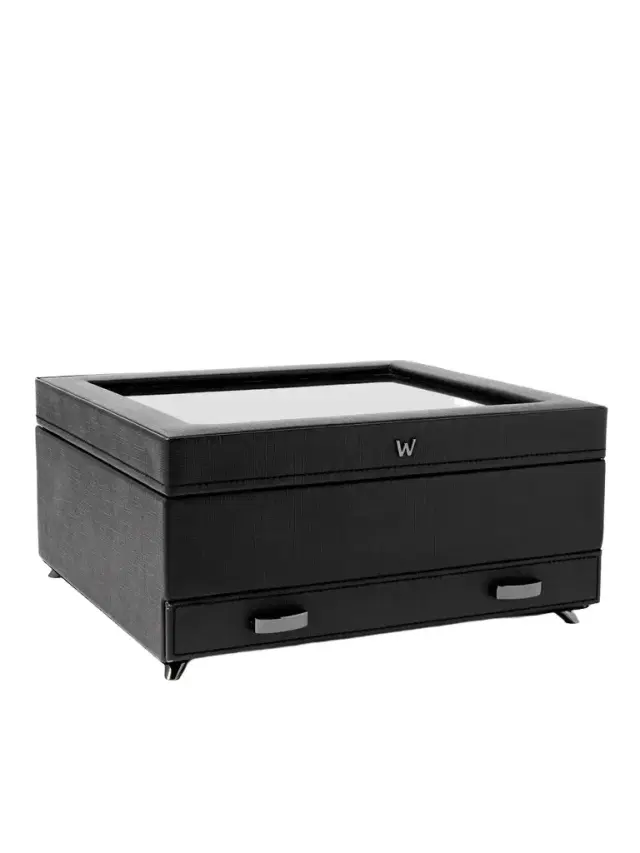 Wolf Porter Cross-Grain Vegan Leather Watch and Jewellery Box - Men