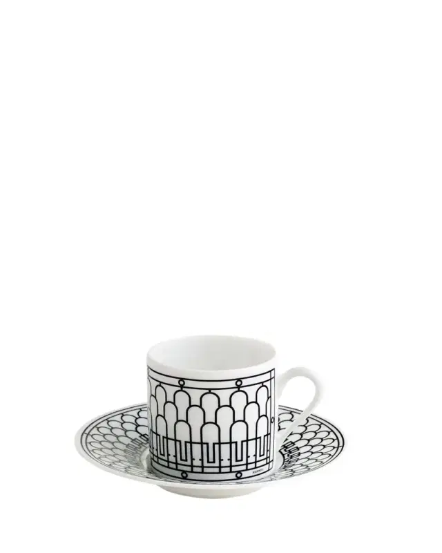 Hermes H Deco Coffee Cup and Saucer, 3 oz.