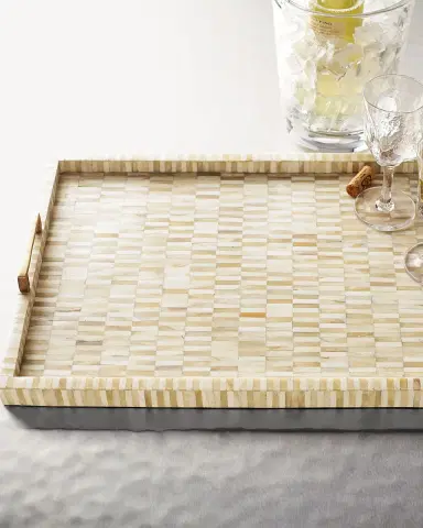 Regina Andrew Bone Tray with Brass Handles | Thumbnail 5