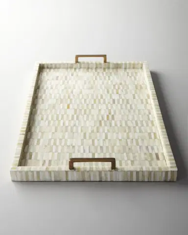 Regina Andrew Bone Tray with Brass Handles | Thumbnail 1