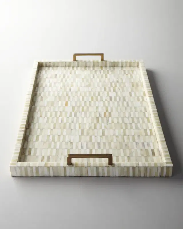 Regina Andrew Bone Tray with Brass Handles