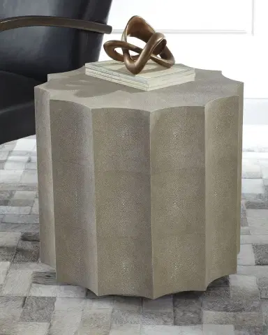 Regina Andrew Marilyn Faux Shagreen Scalloped Side Table | Thumbnail 1