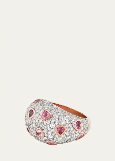 Emily P. Wheeler 18K Rose Gold Sparkle Dome Statement Ring with Diamonds and Sapphires | Thumbnail 2 Emily P. Wheeler 18K Rose Gold Sparkle Dome Statement Ring with Diamonds and Sapphires | Thumbnail 2