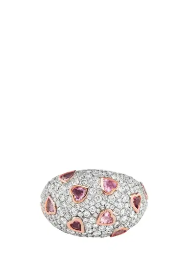 Emily P. Wheeler 18K Rose Gold Sparkle Dome Statement Ring with Diamonds and Sapphires | Thumbnail 3 Emily P. Wheeler 18K Rose Gold Sparkle Dome Statement Ring with Diamonds and Sapphires | Thumbnail 3