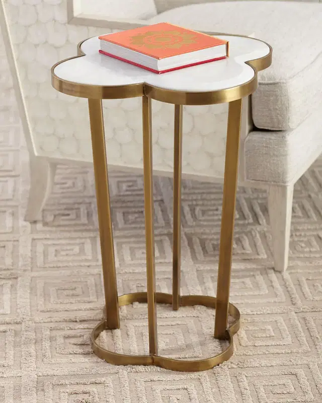 Regina Andrew Brass Clover Side Table