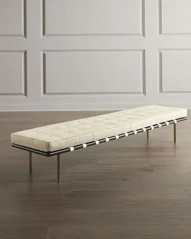 Regina Andrew Tufted Leather Gallery Bench | Thumbnail 3