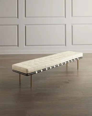 Regina Andrew Tufted Leather Gallery Bench | Thumbnail 1