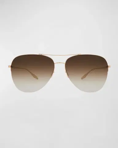 Barton Perreira Chevalier Brown Titanium Aviator Sunglasses | Thumbnail 2